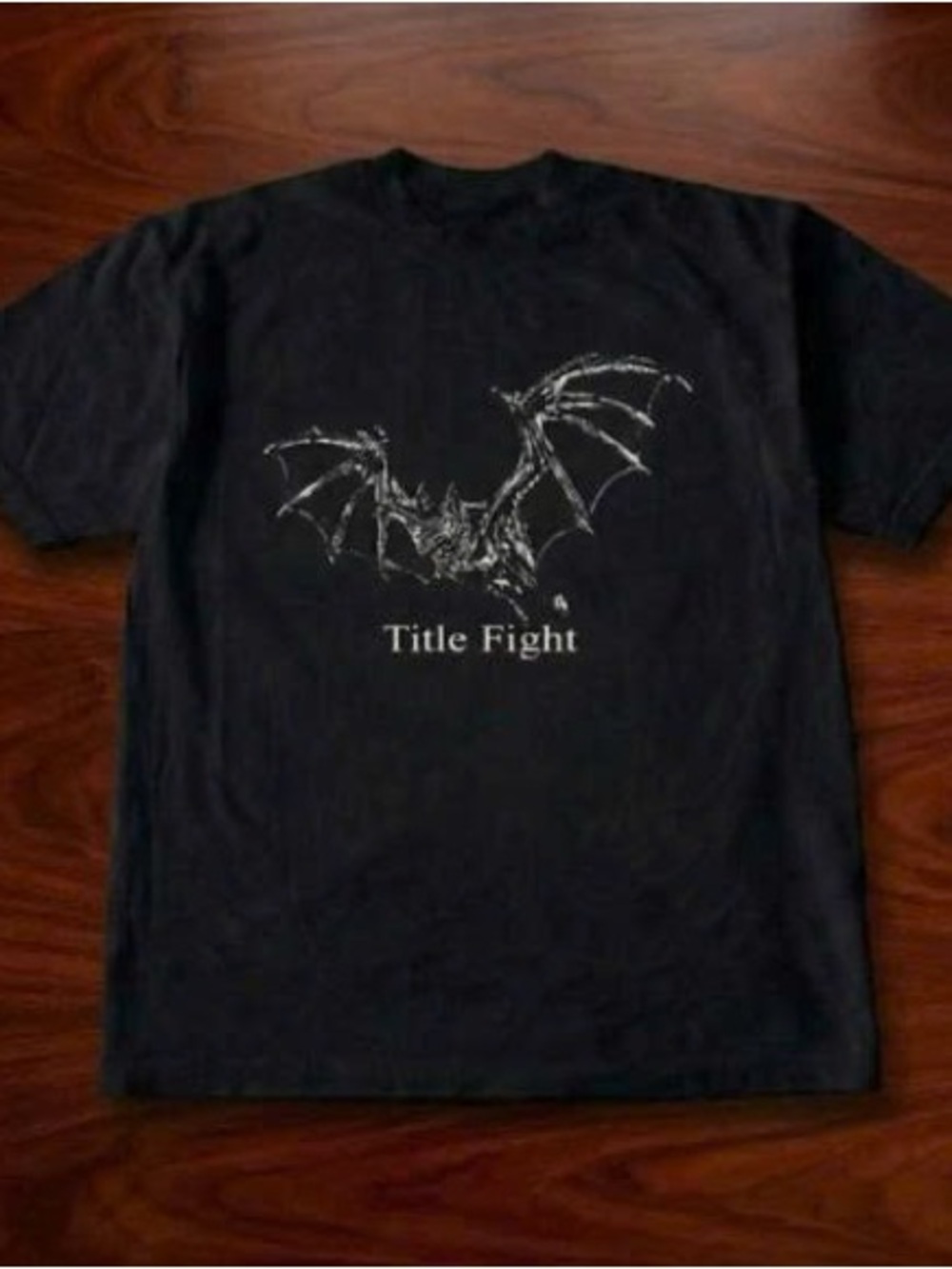 Gildan Black Short Sleeve Tee with White Bat Graphic